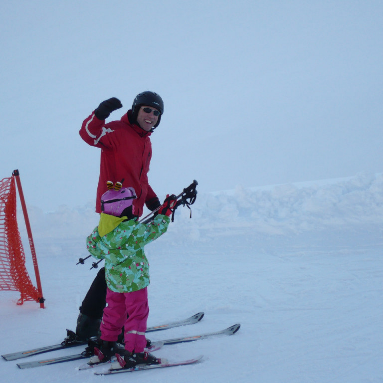 Karl Guðlaugsson ásamt dóttir.