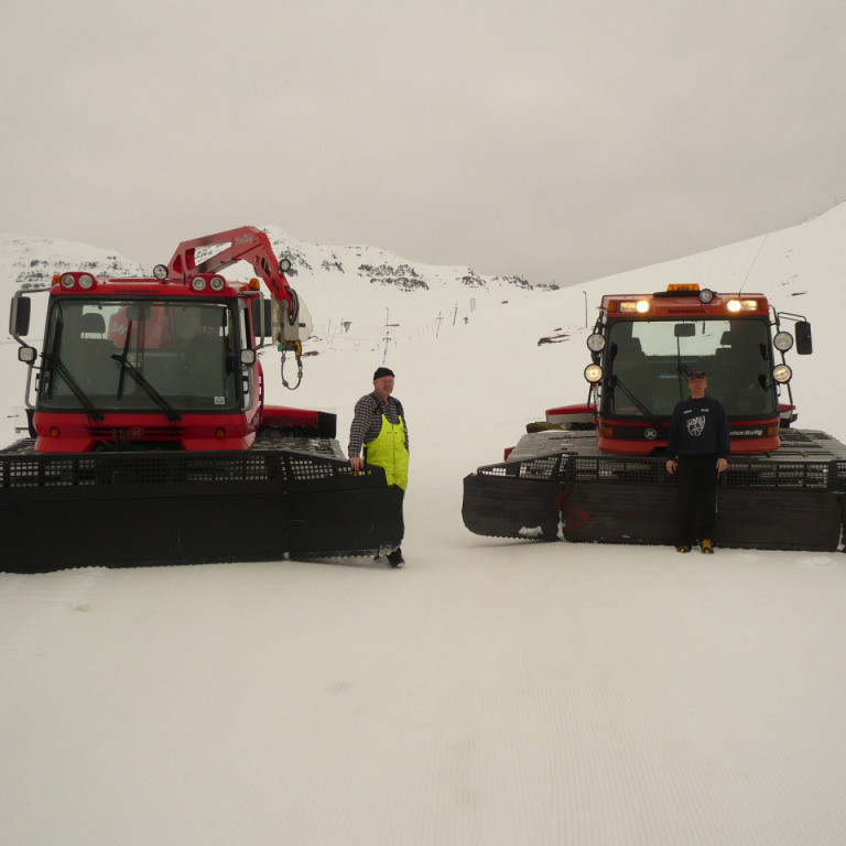 Troðarflotinn á skíðasvæðinu.