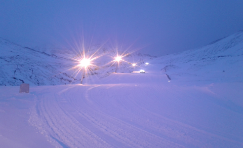 Mynd tekin í dag 16. janúar, þar sem verið er að moka inn neðstasvæðið